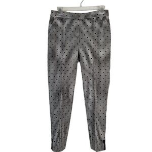 Talbots Black/White Polka Dot Houndstooth Ankle Pants Bow Detail Wool Blend 2